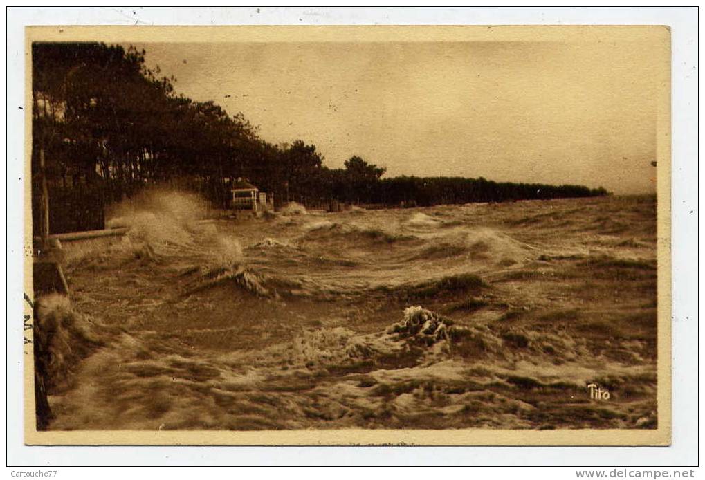 K12 - ANDERNOS-les-BAINS - Gros Temps (oblitération DAGUIN D'Andernos De 1936) - Andernos-les-Bains