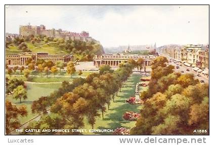 THE CASTLE AND PRINCES STREET . EDINBURGH.   A1885. - Midlothian/ Edinburgh