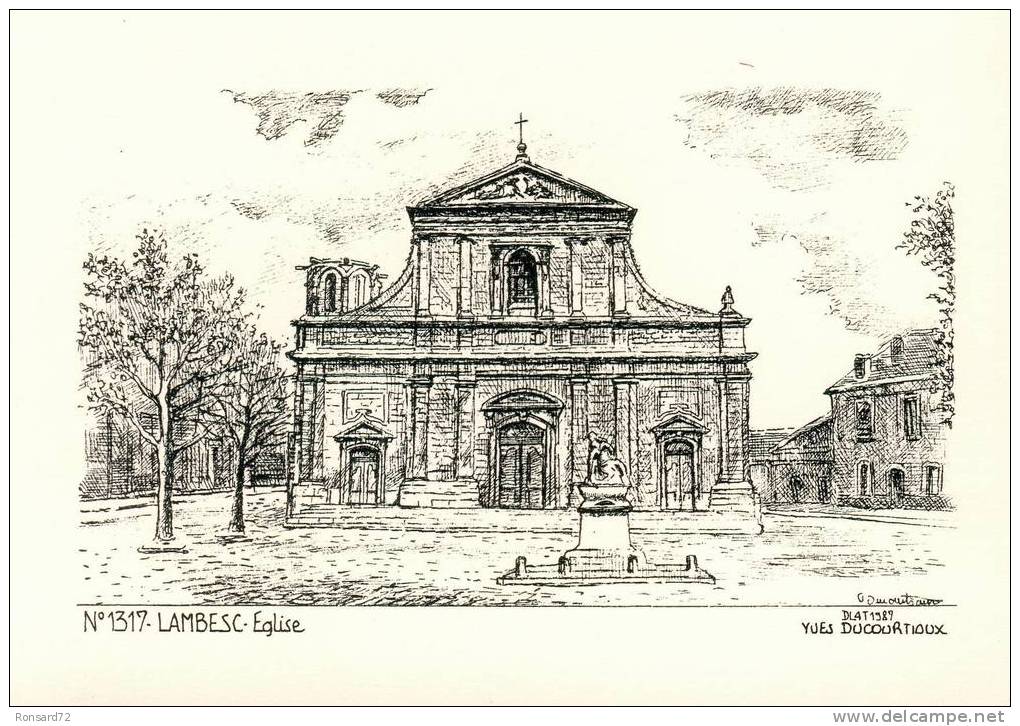 13 LAMBESC - Eglise  - Illustration Yves Ducourtioux - Lambesc