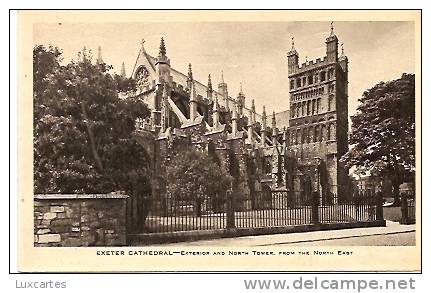 EXETER CATHEDRAL . EXTERIOR AND NORTH TOWER. FROM THE NORTH EAST. - Midlothian/ Edinburgh