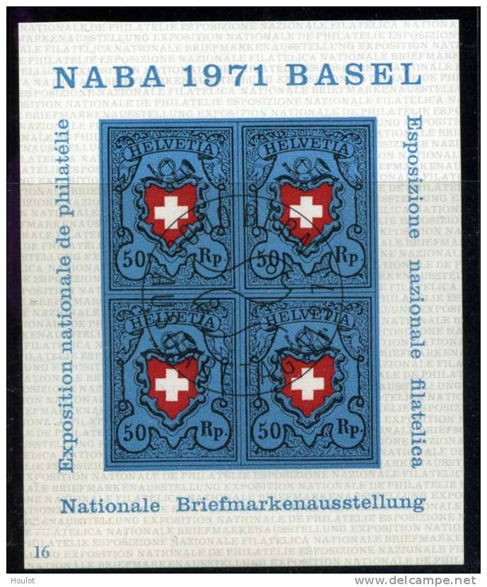Schweiz Helvetia Mi.N° Schweiz Helvetia Mi.N° 946 Gestempelt Block 21 1971,Blockausgabe:Nationale Briefmarkenausstellung - Blokken