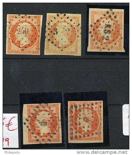 Assortiment De N° 16  16A   Oblitérés Bonne Qualité   NUANCES    Cote 95 E + - 1853-1860 Napoléon III