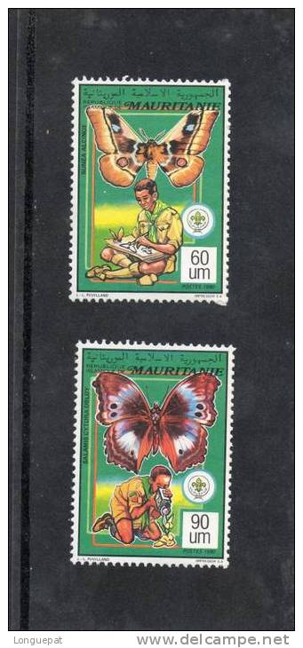 MAURITANIE :Scoutisme Et Papillon- Bunea Alcinoe Et Salamis Cytora Dbldy - Insecte -Lépidoptère - Unused Stamps