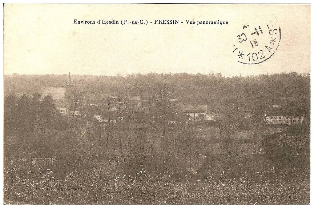 B  62  CPA  De  FRESSIN  ( Environs  D ´ Hesdin )  -  Vue  Panoramique  Du  Village  En  1915 - Sonstige & Ohne Zuordnung