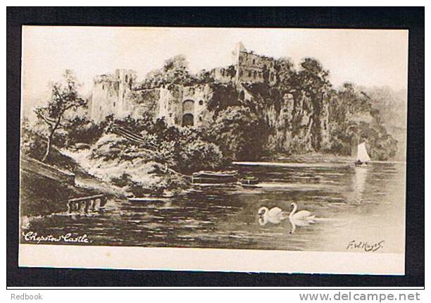 Early Raphael Tuck Postcard Wye Valley Art Series By F.W. Hayes Chepstow Castle Monmouthshire Wales Swans Boat - Ref 273 - Monmouthshire