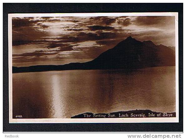 J.B. White Real Photo Postcard The Setting Sun Sunset Loch Scavaig Isle Of Skye Inverness-shire Scotland - Ref 273 - Inverness-shire