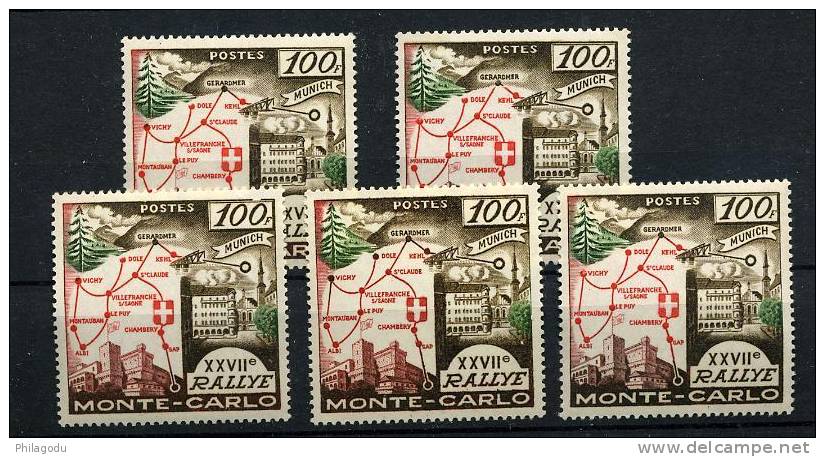 Rallye 1958 ++ 5 X  YV. 491 ++  +  Cote 55 E - Unused Stamps