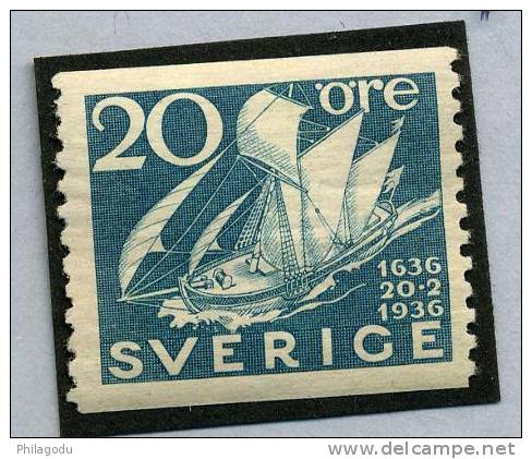 SUEDE 1936  Voilier Bateau    Sailing Ship+      Cote 11 E +  Mit Falz - Neufs