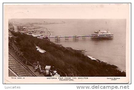 VICTORIA PIER FROM THE SHELTER. FOLKESTONE. - Folkestone