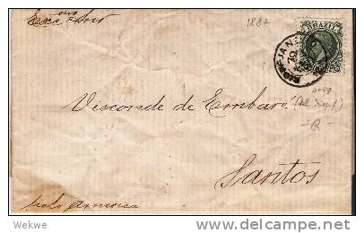 Br137/  BRASILIEN - Pedro II (Kl.Kopf) 1882 Inlandbrief Ex Rio De Janairo - Covers & Documents