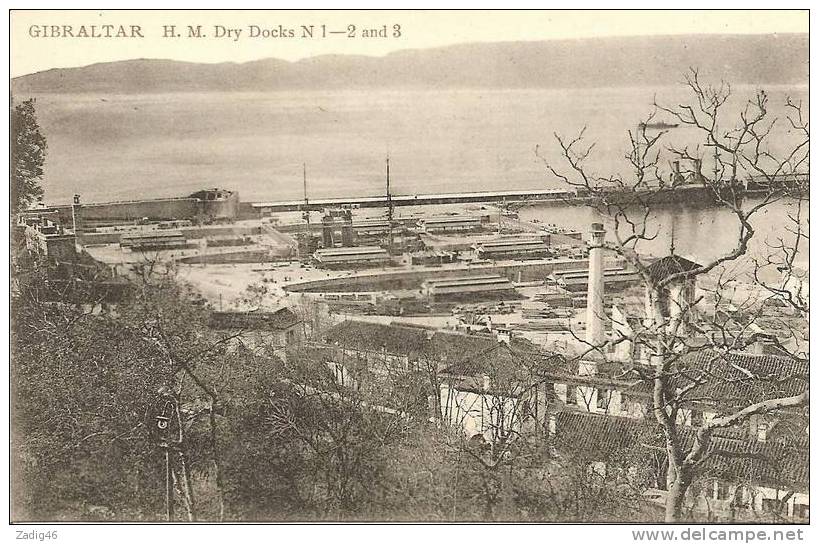 GIBRALTAR - H. M. DRY DOCKS N° 1 - 2 AND 3 - Gibilterra