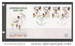 REP. SURINAME 1988 ZBL FDC E123 OLYMPISCHE SPELEN OLYMPICS OLYMPIQUE - Sommer 1988: Seoul