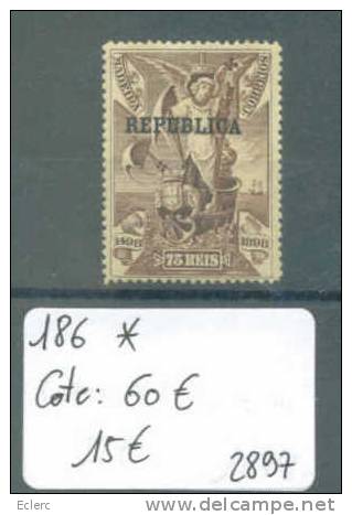 PORTUGAL    No Michel 186  * ( Avec Charnière )       Cote: 60 € - Unused Stamps