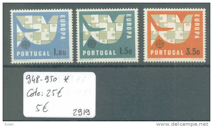 PORTUGAL  No Michel 948-950 * ( Avec Charnière )         Cote: 25 € - Unused Stamps