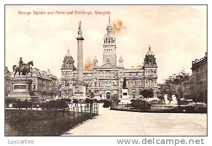 GEORGE SQUARE AND MUNICIPAL BUILDINGS. GLASGOW . - Lanarkshire / Glasgow