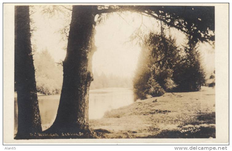 Seaside OR, Necanicum River Woodfield Real Photo Postcard - Otros & Sin Clasificación