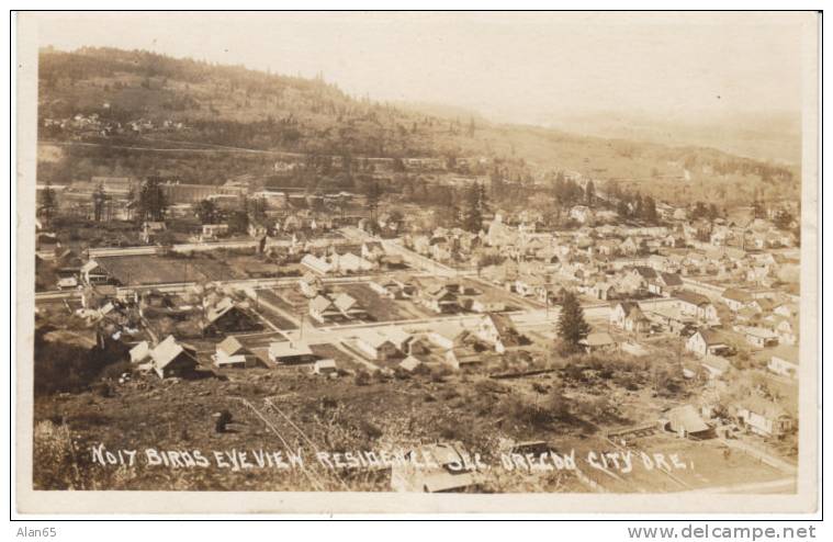 Oregon City OR Aerial View On Real Photo Postcard - Other & Unclassified