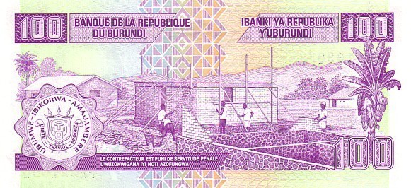 BURUNDI    100 Francs   Daté Du 01-12-1997   Pick 37    ***** BILLET  NEUF ***** - Burundi