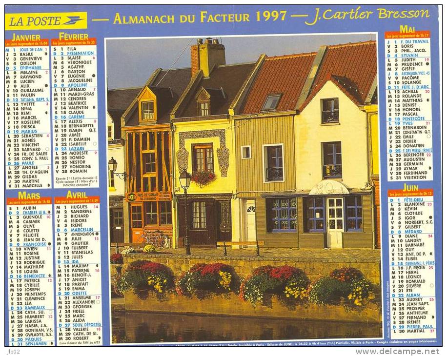 Calendrier - Almanach 1997 - Ambleteuse (62) - Amiens ( 80 )- Département De L´Aisne - Grossformat : 1991-00