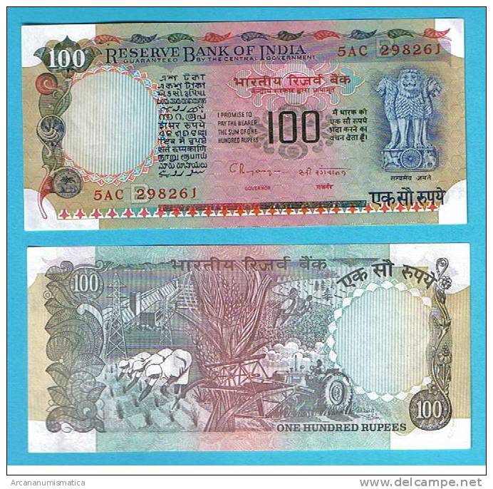 INDIA  100  RUPIAS  1.979  KM#86 H     SC/UNC/PLANCHA       DL-6558 - India