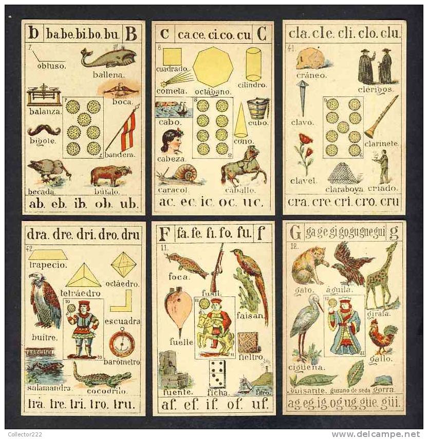 Jeu Complet De 48 Cartes RECREO INFANTIL De PALAMOS En Catalogne. 1888 (Ref.67859) - Autres & Non Classés