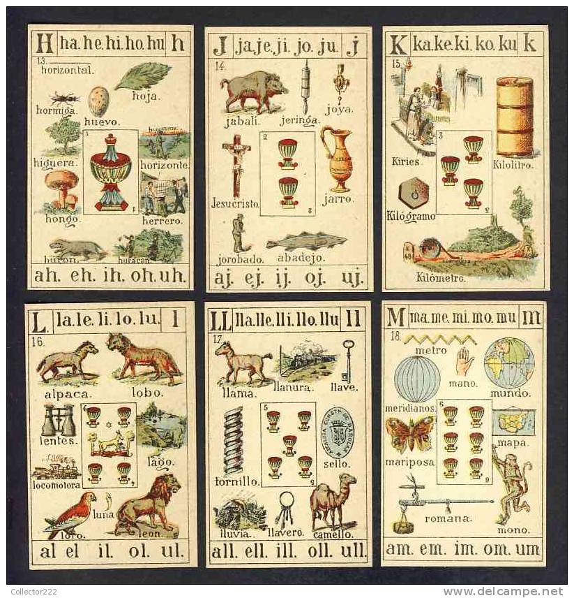 Jeu Complet De 48 Cartes RECREO INFANTIL De PALAMOS En Catalogne. 1888 (Ref.67859) - Autres & Non Classés