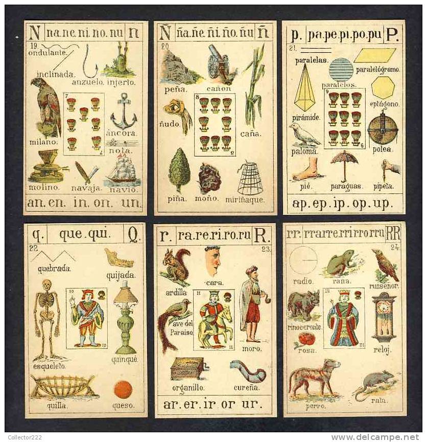 Jeu Complet De 48 Cartes RECREO INFANTIL De PALAMOS En Catalogne. 1888 (Ref.67859) - Autres & Non Classés