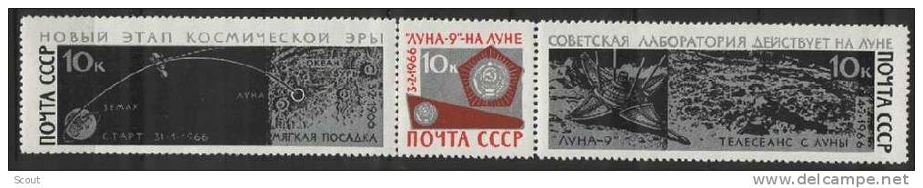 RUSSIA – URSS - RUSSIE - 1966 - LUNA 9 - YT 3172/3174 ** - Russie & URSS