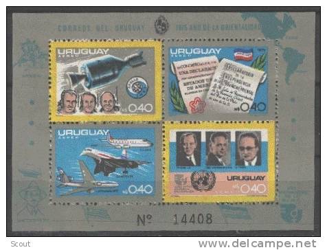 URUGUAY - 1975 - CONCORDE, MISSIONE APOLLO-SOYOUZ - MI BL 27 ** - Südamerika