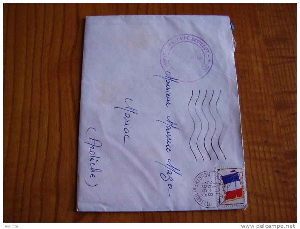 Timbre F.M. + Cachet Hopital Militaire 262 Sedillot  -Nancy- 2 Scans -pour  Mariac - Ardèche - Militaire Zegels