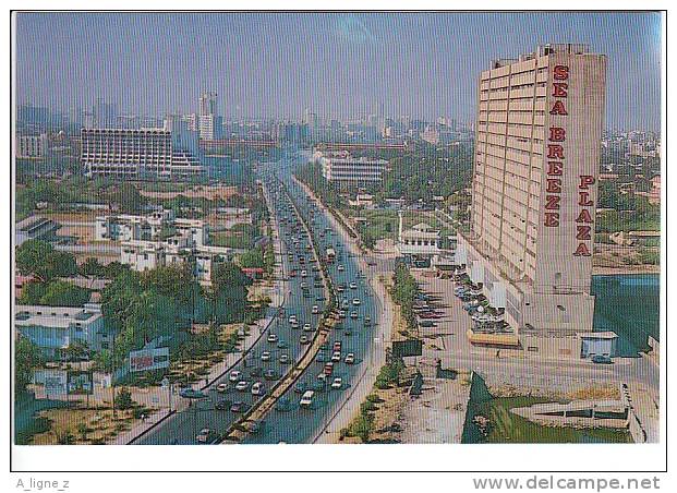 Q -  CP PAKISTAN KARACHI VIEW OF SHARA E FAISAL SEA BREEZE PLAZA - Pakistan