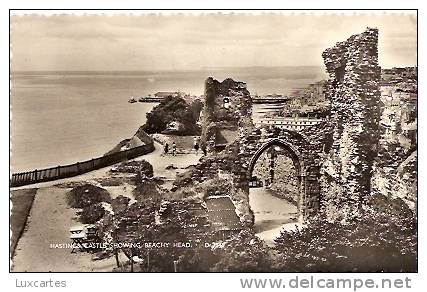 HASTINGS CASTLE SHOWING BEACHY HEAD. - Hastings