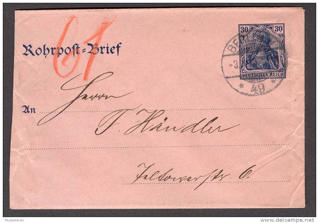 Deutsches Reich Postal Stationery Ganzsache Rohrpost-Brief Umschlag Cover BERLIN 1906 - Enveloppes