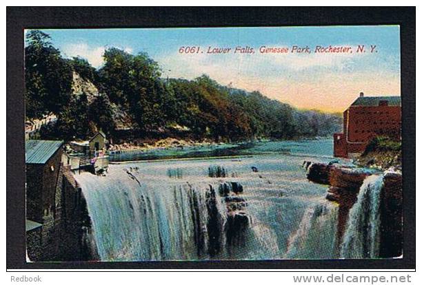 Early Postcard Lower Falls Waterfall Genesee Park Rochester New York USA - Ref 274 - Rochester