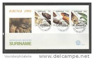 REP. SURINAME 1991 ZBL FDC E150 SLANGEN SNAKE SERPENT - Serpientes