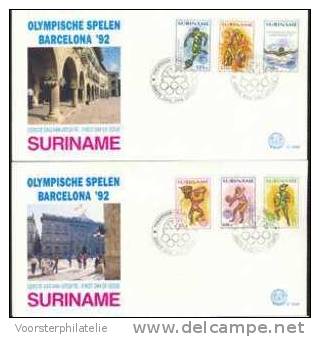 REP. SURINAME 1992 ZBL FDC E154A+B OLYMPISCHE SPELEN OLYMPICS OLYMPIQUE - Zomer 1992: Barcelona