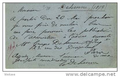 Do004/   Dominikanische Republik. RRR - Santo Domingo 1881, Entero (GA) A Paris - Dominikanische Rep.