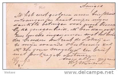 Ar058/ Argentinien.  Enseñada Einzeiler 1893, Ganzsache P 13, Holland - Brieven En Documenten