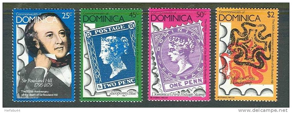 Dominica    Sir Rowland Hill  Set SC#  608-11  MNH** - Rowland Hill