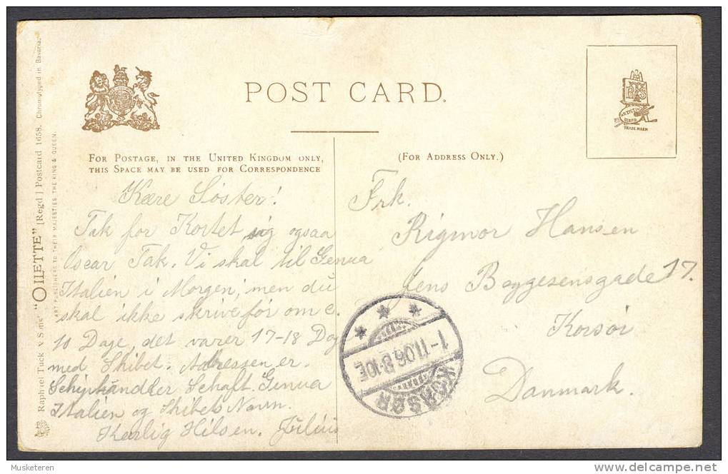 United Kingdom PPC Frontside Stamp Maximum Card Pier & Gardens Cleethorpes Cancel Seaham Harbour 1906 Denmark (2 Scans) - Andere & Zonder Classificatie