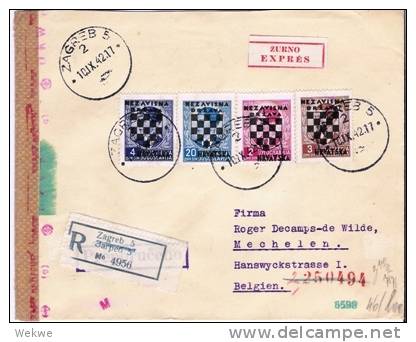 Kro001a/   KROATIEN -  4 EXPRESSBRIEFE, Wappenaufdruck 15 Werte, SIEHE SCAN - Kroatien