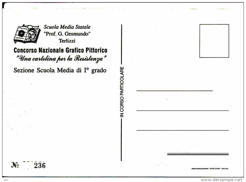 ITALIA 1994 CP NUMERATA: 50° DELLA RESISTENZA MARTIRI GESMUNDO E PAPPAGALLO. ANNULLO SPECIALE TERLIZZI - BARI - WW2