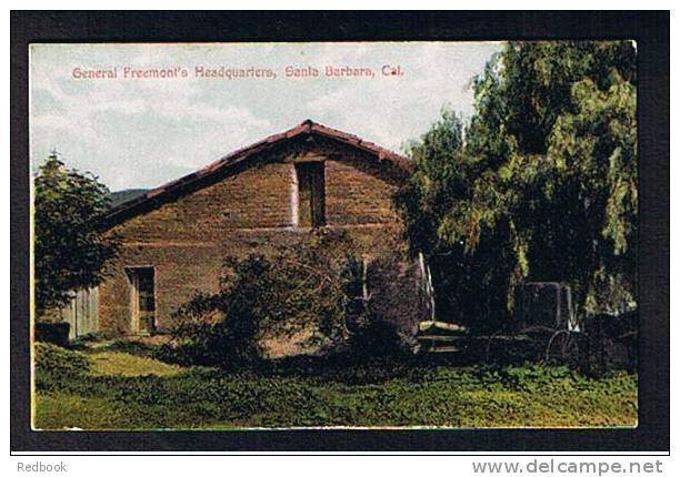 Early Postcard General Freemont's Headquarters Santa Barbara California USA - Ref 275 - Santa Barbara