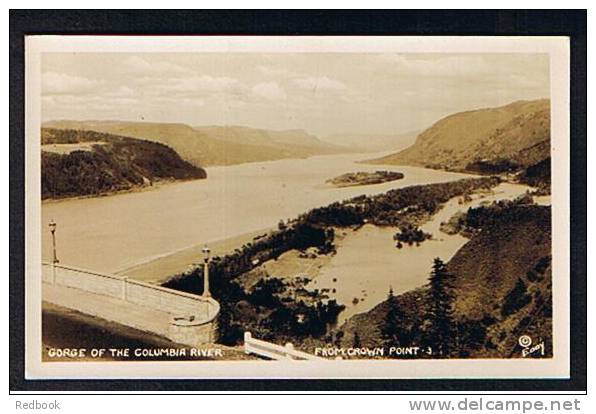 Early Real Photo Postcard Gorge Of The Columbia River From Crown Point Near Portland Oregon USA - Ref 275 - Portland