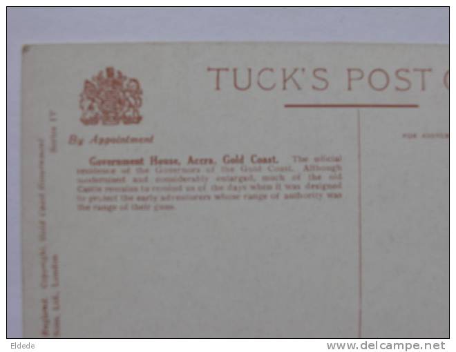 Ghana Accra Government House  Gold Coast  Tucks Cheesman - Ghana - Gold Coast