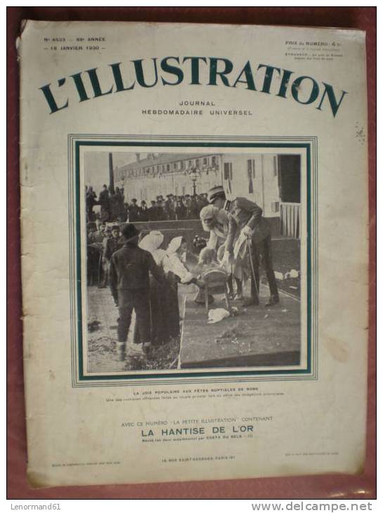 L´ ILLUSTRATION 18/01/ 1930 ROME FETES NUPTIALES PIRATES CHINOIS ALLEMAGNE EXODE MENNONITES BOULOGNE PAQUEBOT POSTE CROI - L'Illustration