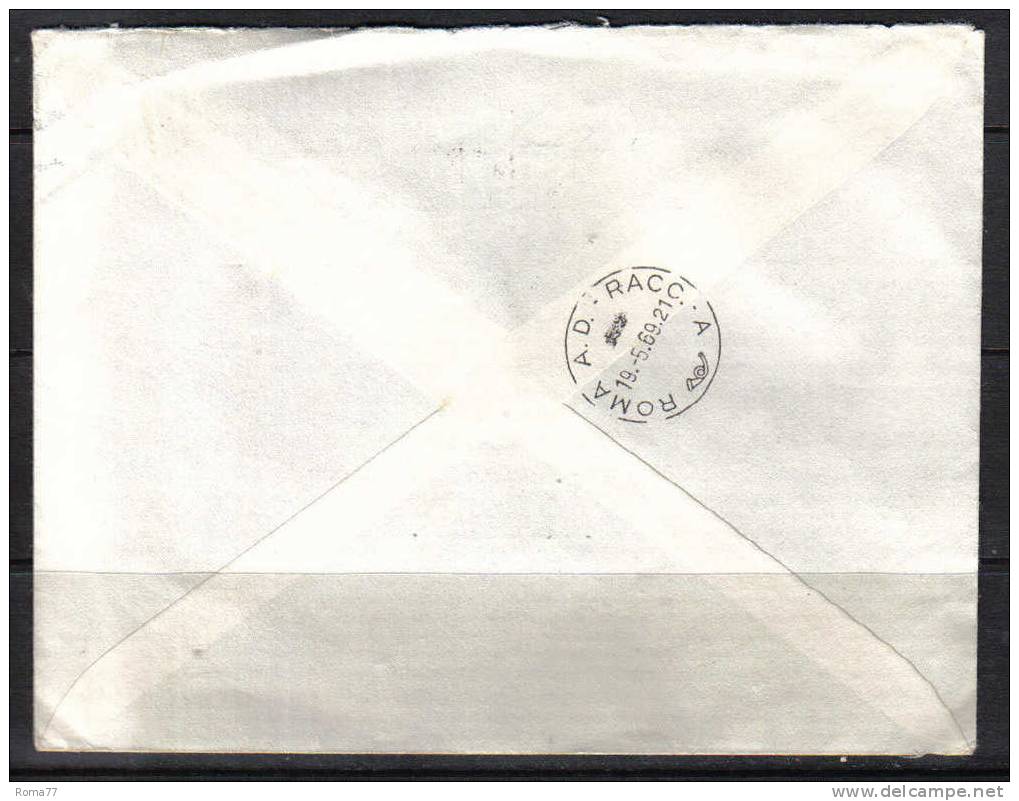 SS190 - SAN MARINO , Raccomandata 14/5/69 Per Roma - Lettres & Documents