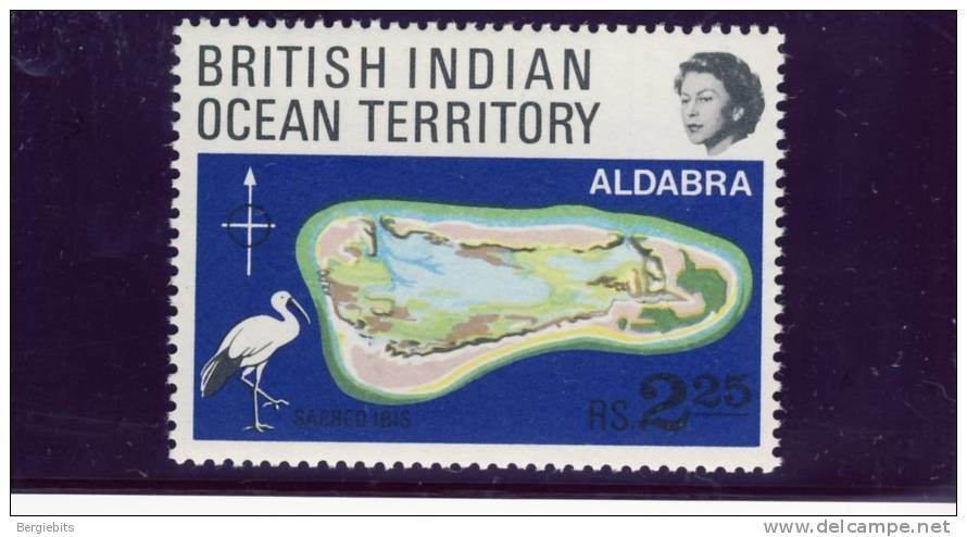 1969 British Indian Ocean Territory Aldabra,Atoll And Sacred Ibis MNH Stamp!! - British Indian Ocean Territory (BIOT)