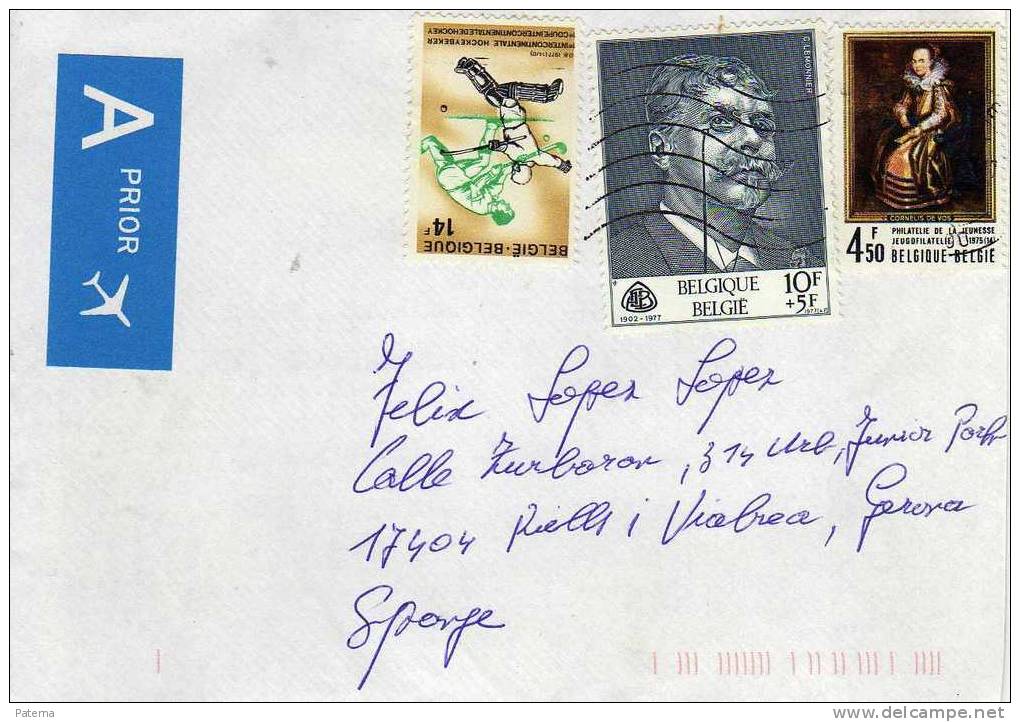 3511   Carta, Aérea  De Bélgica , Cover, Letter - Brieven En Documenten