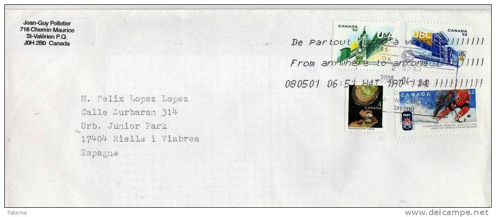 Carta,   Canada  Cover, Letter, 2008 - Lettres & Documents